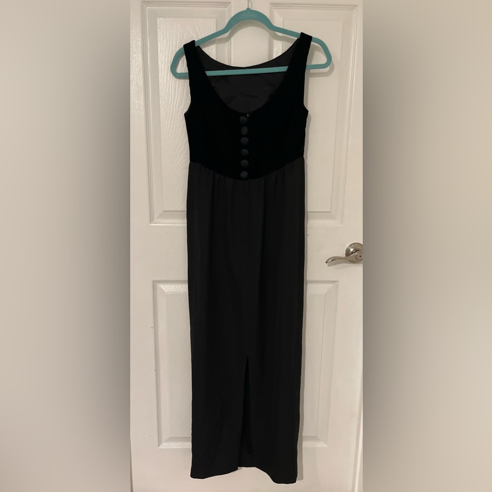 Vintage tuxedo dress with velvet top half